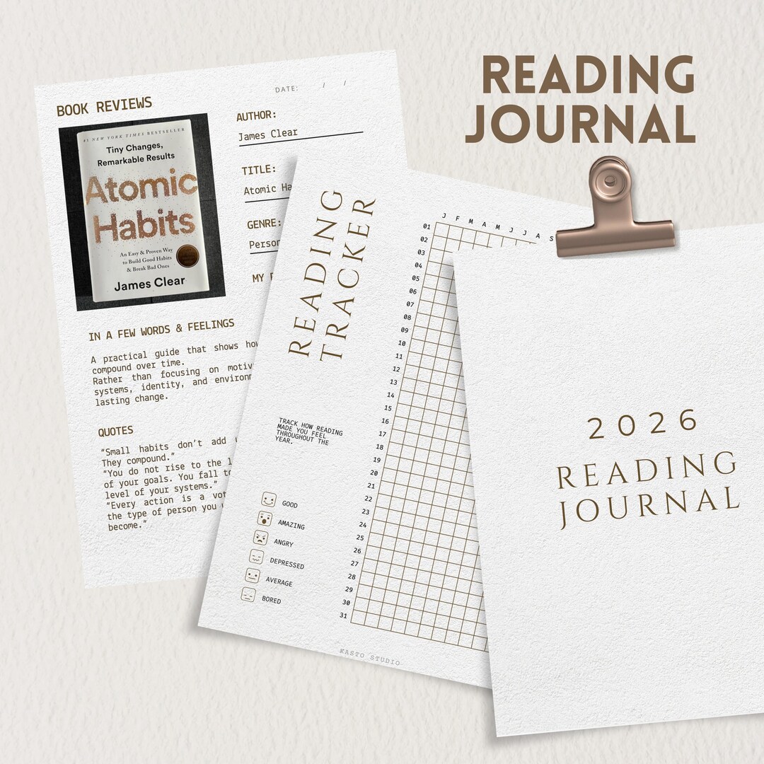 2026 Digital Reading Journal, Aesthetic Book Tracker, Minimalist ...