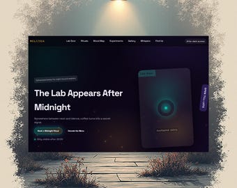 Midnight Lab – Modern Coffee Shop Website HTML Template | Dark Neon Landing Page