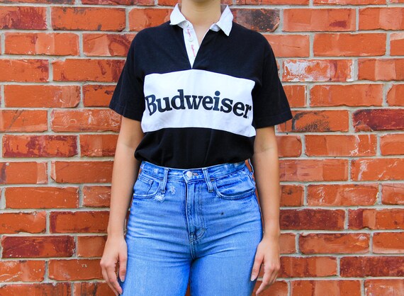 Vintage 1980s Budweiser Graphic Short Sleeve Polo