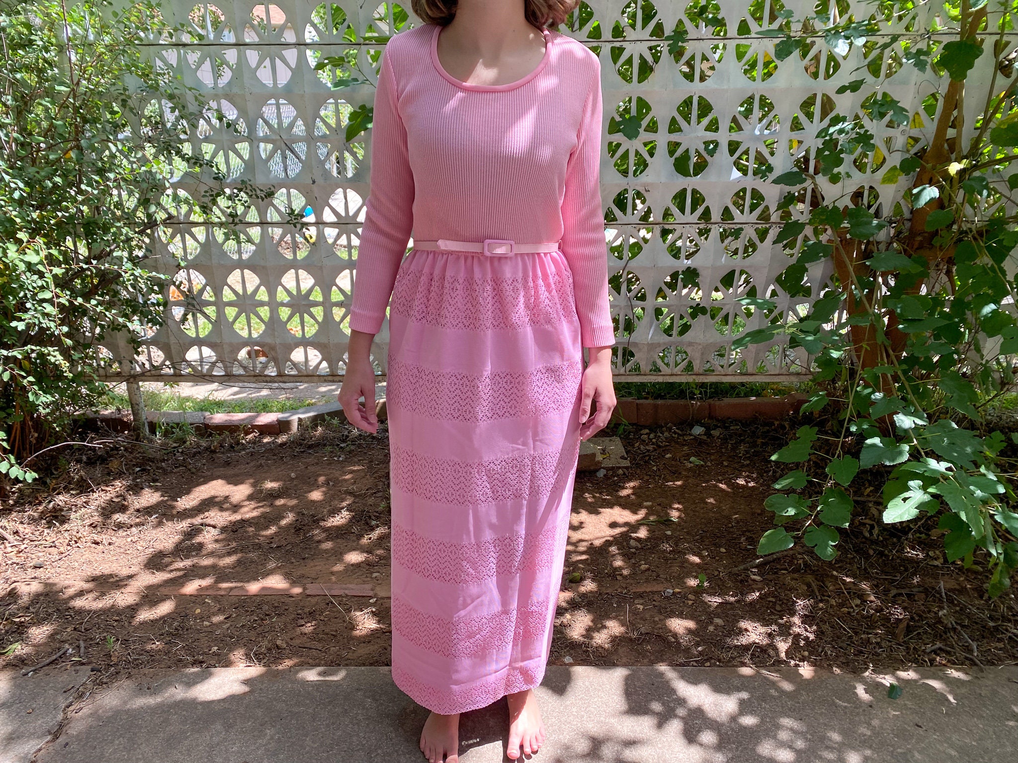 Long Sleeve Belted Maxi Dress Gown 