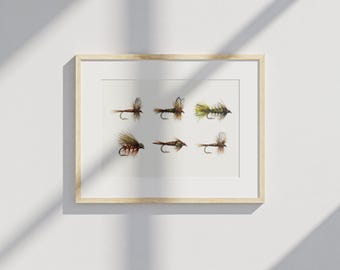 Póster de pesca con mosca – Arte mural vintage de pesca con mosca | Regalo para pescadores