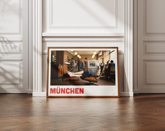 Póster de la ciudad de Múnich – Impresión de arte mural de Múnich – Póster de viaje de Baviera – Decoración del hogar