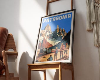 Póster / Patagonia / Arte mural / Viajes / Navidad / Pared / Decoración