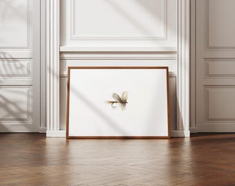 Póster de pesca con mosca – Arte mural de pesca con mosca – Lámina artística de pescador – Arte mural de cabaña – Regalo para pescadores