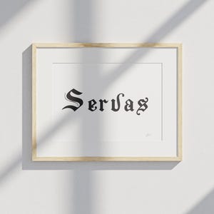 Póster Servus | Arte mural bávaro | Lámina tipográfica | Decoración bávara | Póster minimalista | Regalo para los amantes de Baviera
