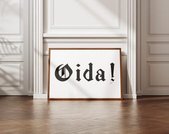 Póster / Tipografía bávara / Oida / Arte mural / Tipografía / Boho