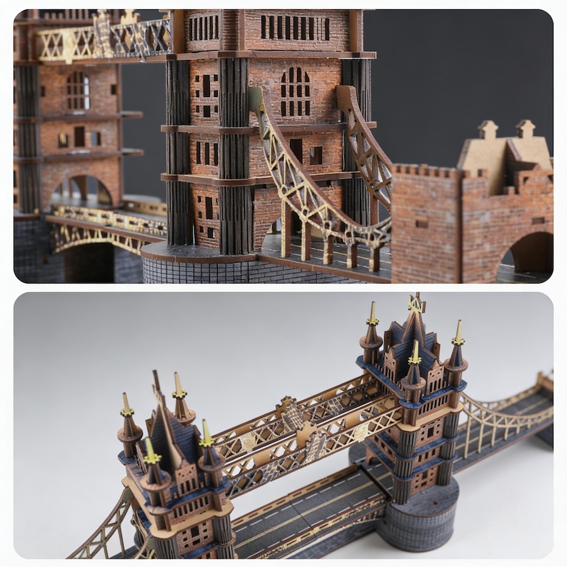 50cm London Bridge 3D Wooden Puzzle Architectural Model Kit Laser Cut ...