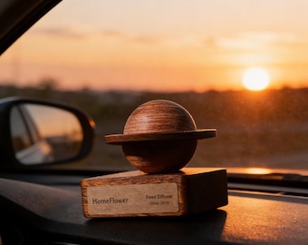 Wooden Planet Essential Oil Diffuser, Walnut Saturn Aromatherapy Decor for Home Office Zen Gift