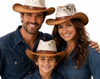 Handcrafted Cowhide Cowboy Hat | Hair On Hide Western Rancher Rodeo Hat