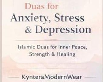 Duas para la ansiedad, el estrés y la depresión – Islámico imprimible en PDF, árabe, inglés, minimalista, moderno, descarga instantánea