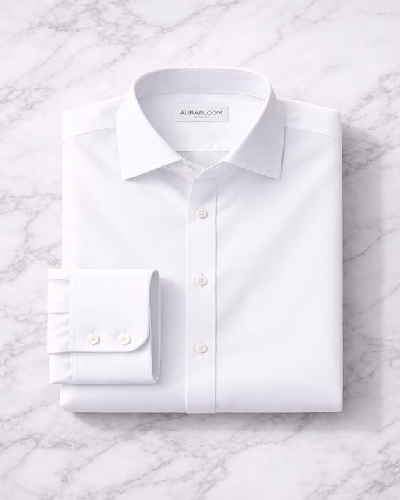 egyptian cotton dress shirts Men's White Straight Medium Collar Rounded Cuff Shirt stylistpage-gudrun Wrinkle Resistant Shrinkage Chiffon Maxi Dress | Short sleeve Taelor ID:pseudo-3837