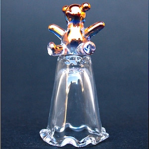 Butterfly Blown Glass Thimble Crystal Gold Figurine 