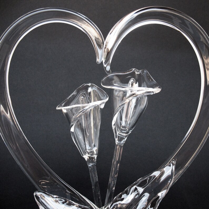 Calla Lily Lilies Blown Glass Wedding Cake Top Topper image 3