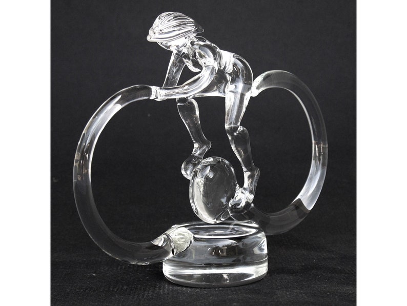 Triathlon Bike Glass Triathlete Bicycle Figurine Female image 1