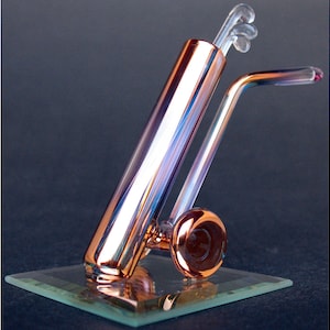 Golf Bag Clubs Golfer Figurine Blown Glass Crystal Gold