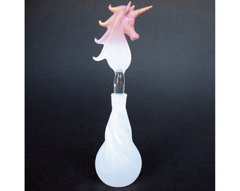 Unicorn Perfume Bottle Hand Blown Glass Gold Crystal