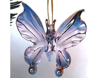 Butterfly Figurine Blown Glass Christmas Tree Ornament Suncatcher