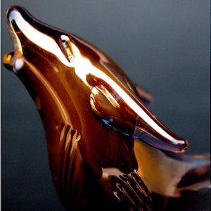 Wolf Figurine Collectible Sculpture of Hand Blown Glass