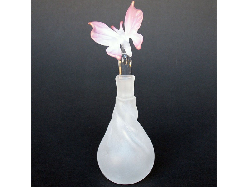 Butterfly Perfume Bottle Hand Blown Glass Gold Crystal Etsy