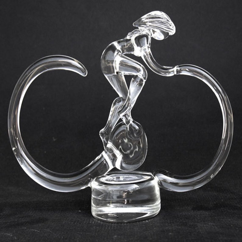 Triathlon Bike Glass Triathlete Bicycle Figurine Female image 3