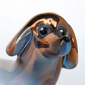 Doxie Dachshund Blown Glass Crystal Figurine Sculpture