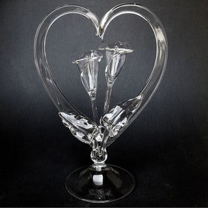 Calla Lily Lilies Blown Glass Wedding Cake Top Topper image 1