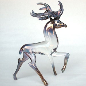 Deer Buck of Hand Blown Glass with 24K Gold