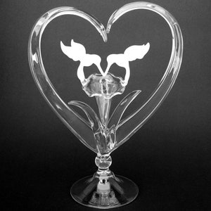 Hummingbird Blown Glass Wedding Cake Top Topper Crystal