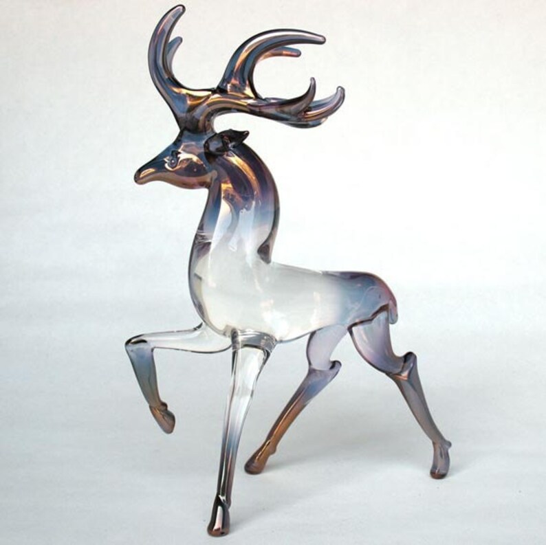 hand blown glass deer