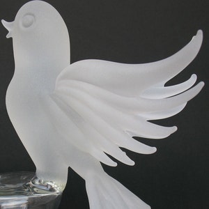 Lovebirds Doves Glass Wedding Cake Top Topper Crystal image 3