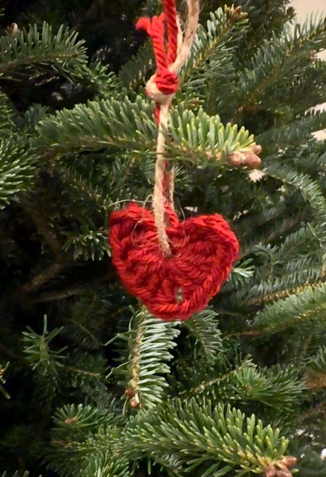 Crocheted Yarn Heart Ornament - Etsy