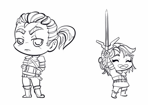 Download Witcher Geralt Siri Chibi Coloring Page Etsy