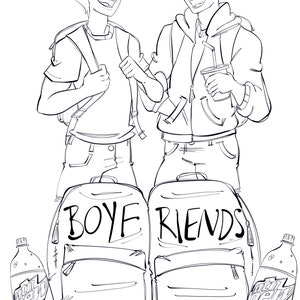 Be More Chill Jeremy and Michael coloring page