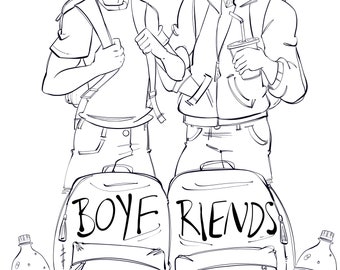 Be More Chill Jeremy and Michael coloring page