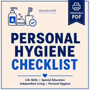 Personal Hygiene Skills Checklist | Hygiene Routine PDF | Caregiver Resource | Independent Living Skills | Special Education
