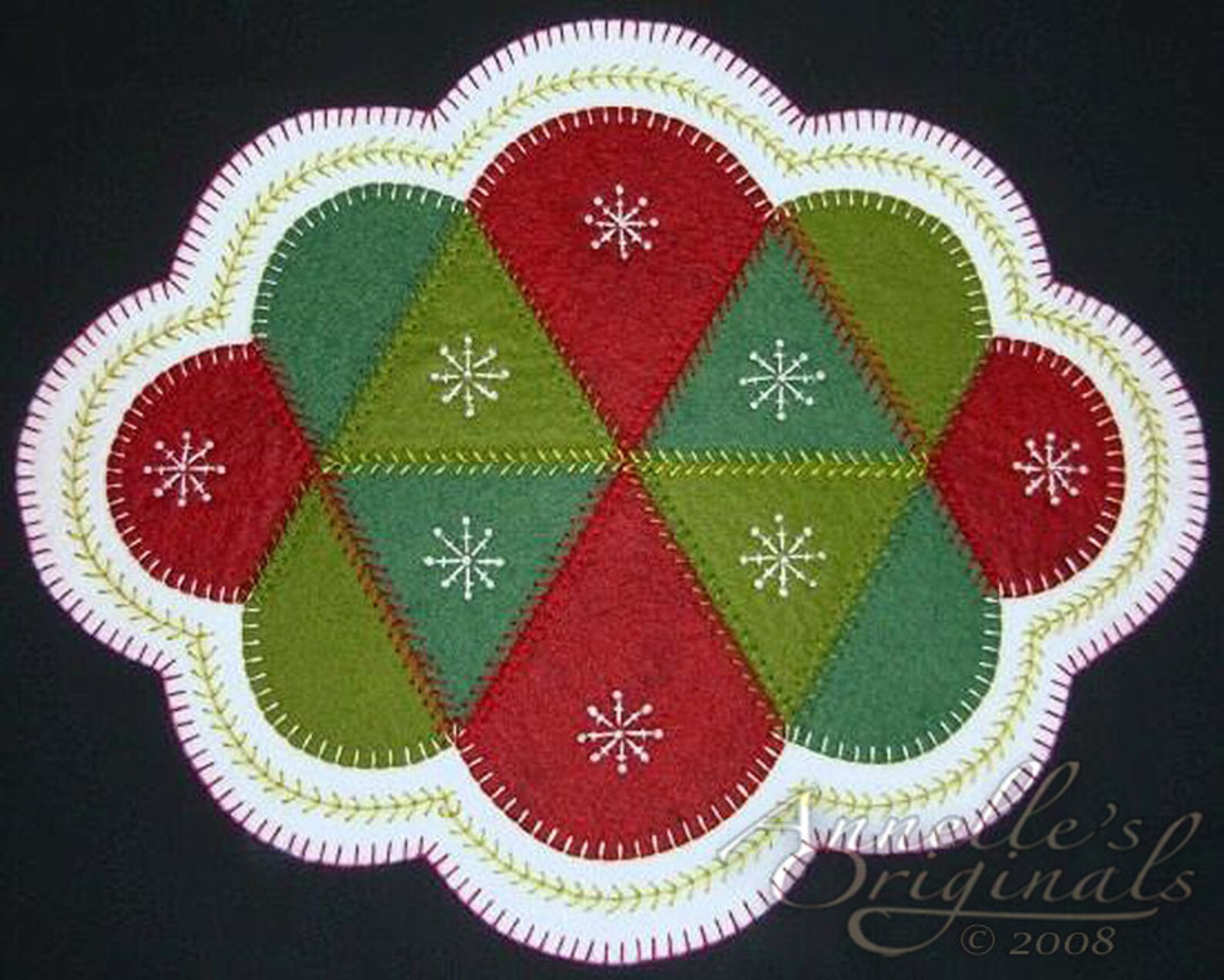 Christmas Winter Snowflakes Penny Rug Candle Mat Wool Applique - Etsy