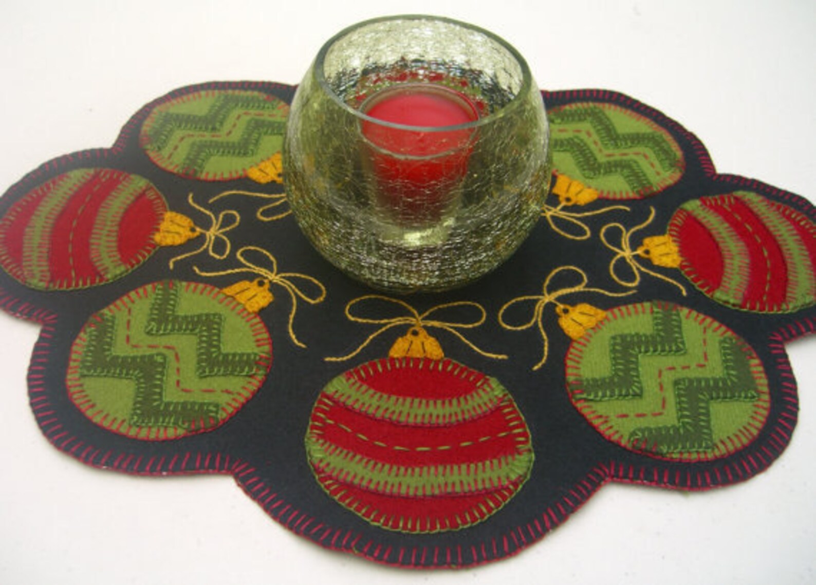 Christmas Ornaments Winter Penny Rug Candle Mat/wool Applique PATTERN ...