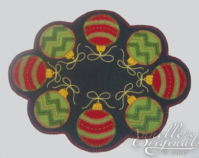 Christmas Ornaments Winter Penny Rug Candle Mat Wool Applique Etsy