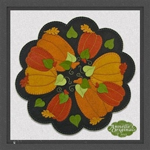 Pumpkin Patch Round Candle Mat/Wool Applique PATTERN