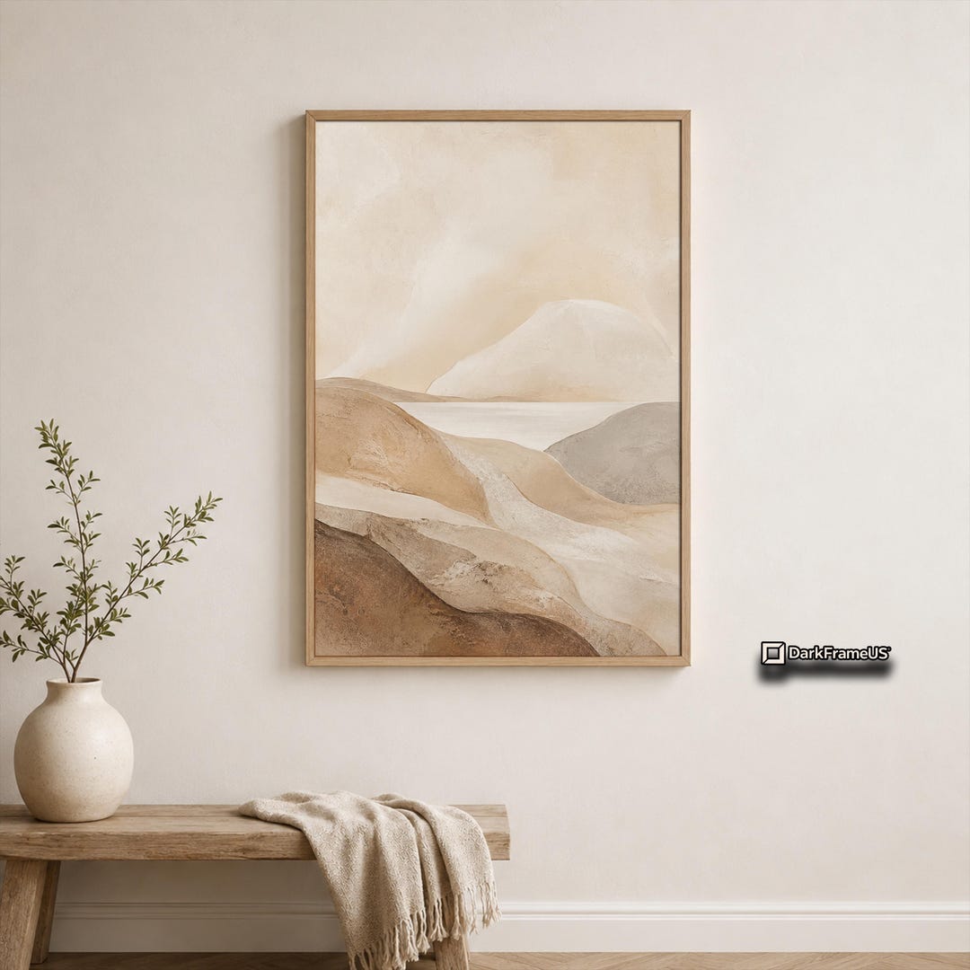 Beige Abstract Landscape Print | Neutral Printable Wall Art | Organic ...