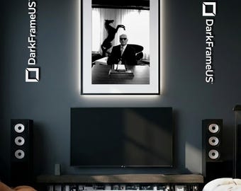 Impresión de retrato de Enzo Ferrari / Arte automotriz en blanco y negro (descarga instantánea)