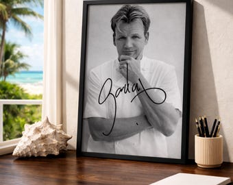 Retrato digital firmado por Gordon Ramsay / Decoración de pared para la cocina de una celebridad
