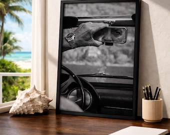 Impresión de retrato de George Clooney / Fotografía de coches clásicos (Descarga digital)