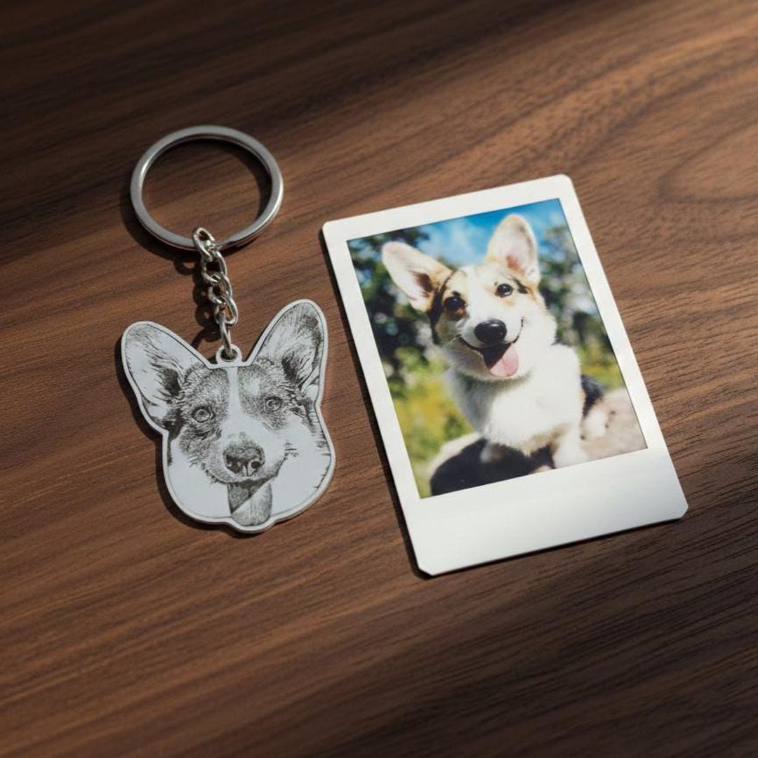 Actual Photo Laser Cut Keyring, From Any Photo. DOG, CAT, HUMANS ...
