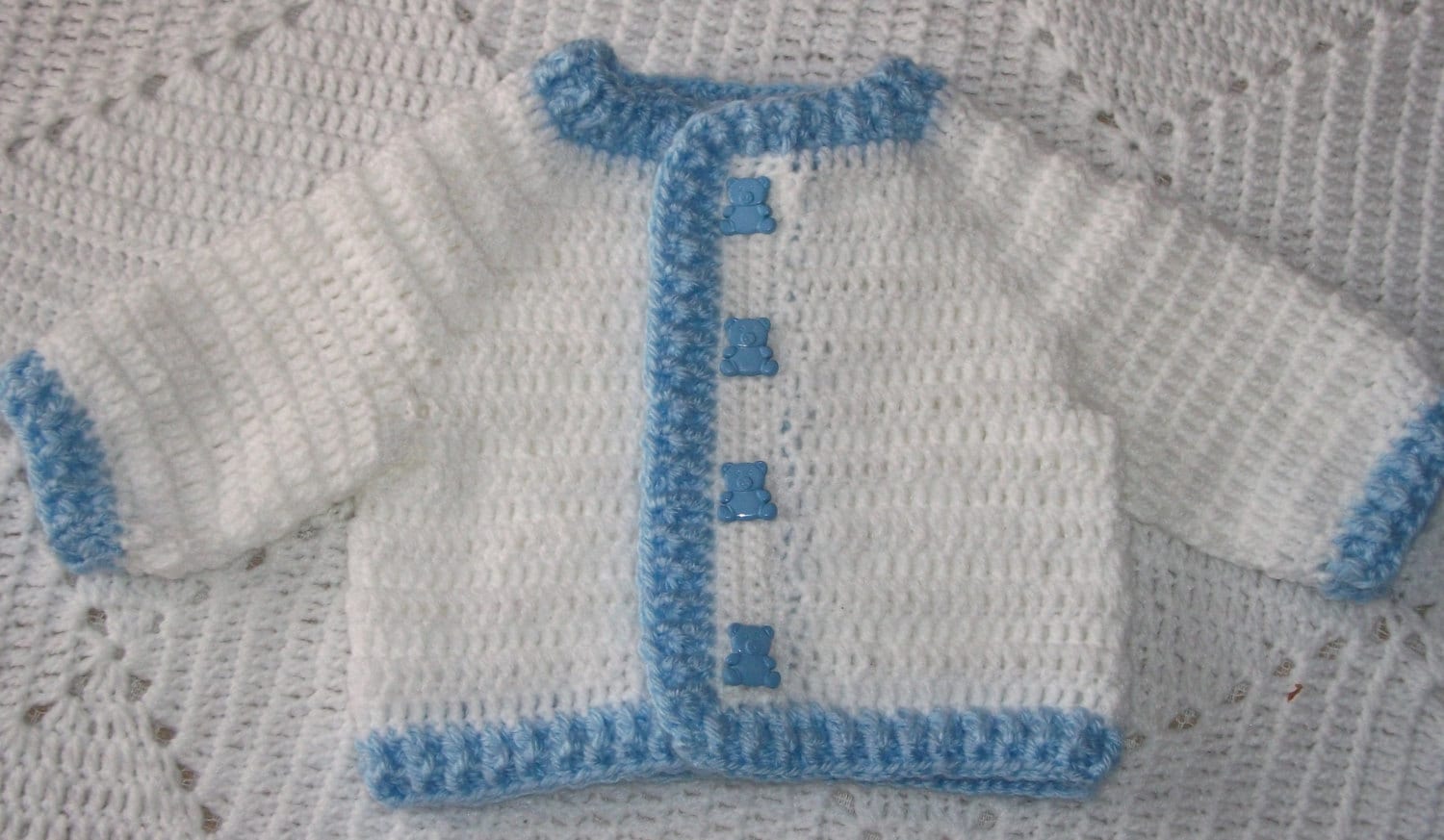 Baby Layette and Pants Blue Crochet Set main image 0