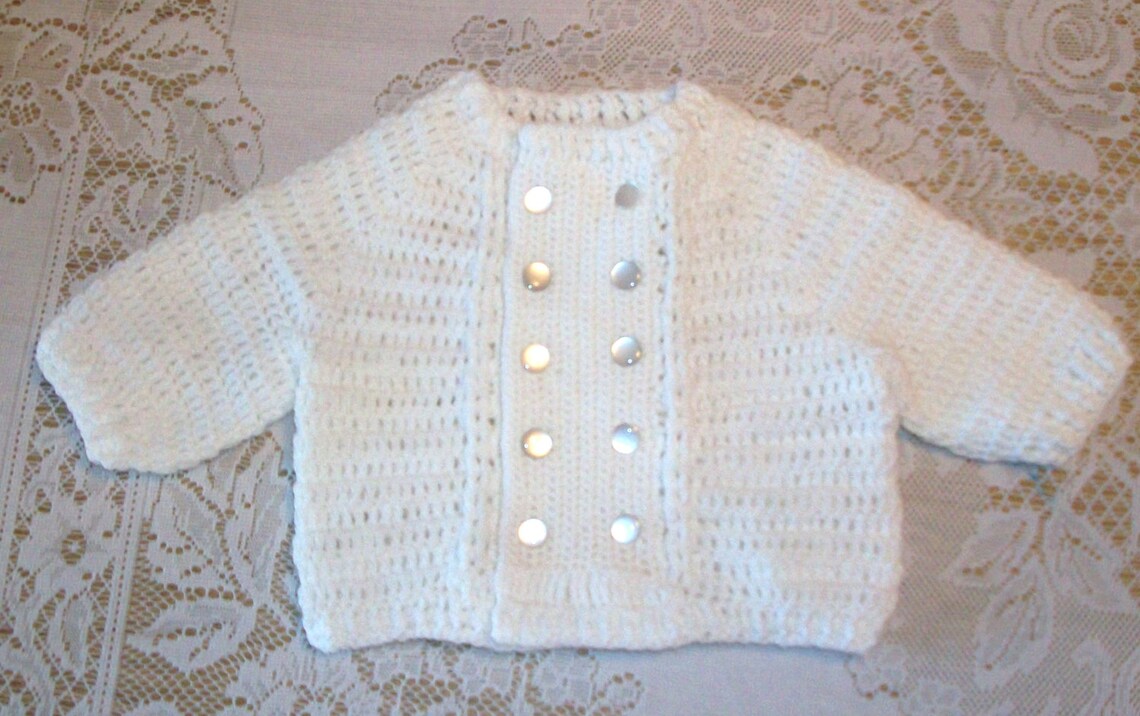 Crochet Baby Boy White Sweater W/ Leggings Cap and Blanket Etsy