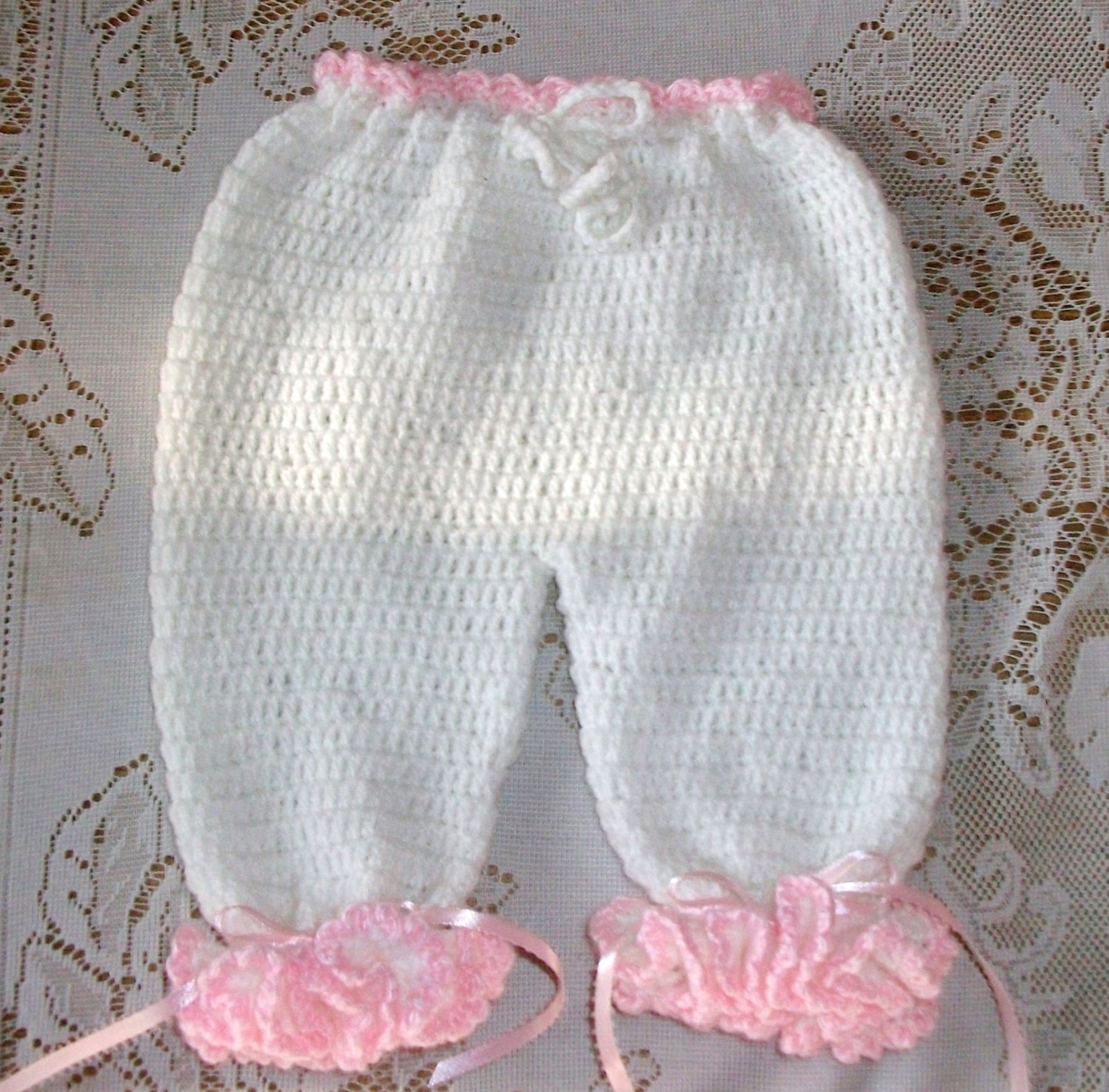 Crochet Baby Girl Pink Sweater Set Layette With Ruffled Etsy