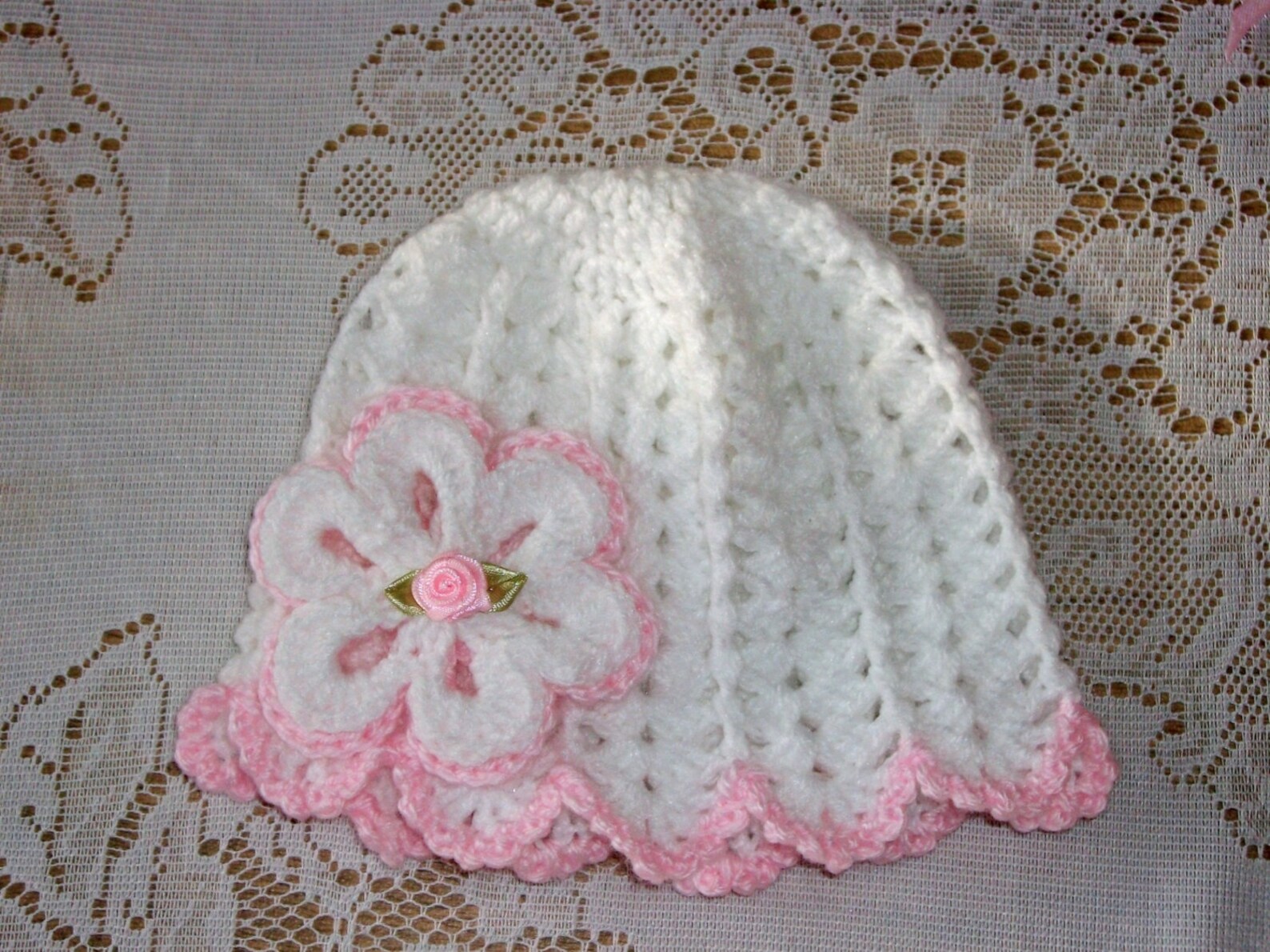Crochet Baby Girl Pink Sweater Set Layette With Ruffled Etsy