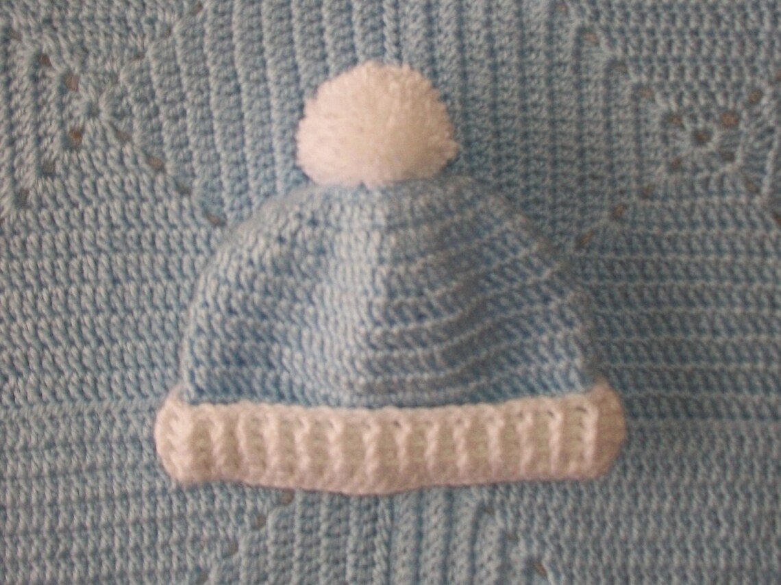 Crochet Baby Boy Blue Sweater Set Layette With Leggings Etsy