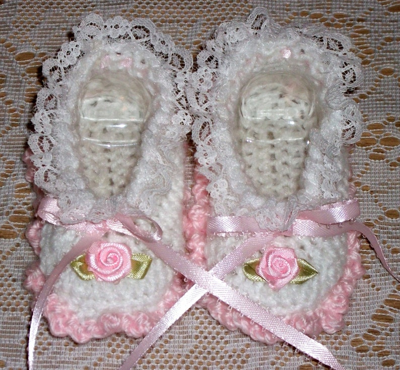 Crochet Baby Girl Pink and White Sweater Set Layette for Take Etsy